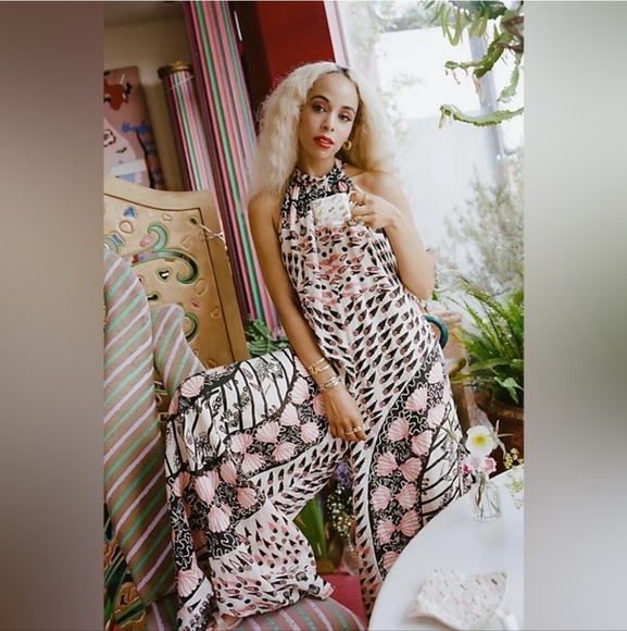 Free People 🤍 Zandra Rhodes Collab Jumpsuit XS (S/M) - Picture 12 of 16